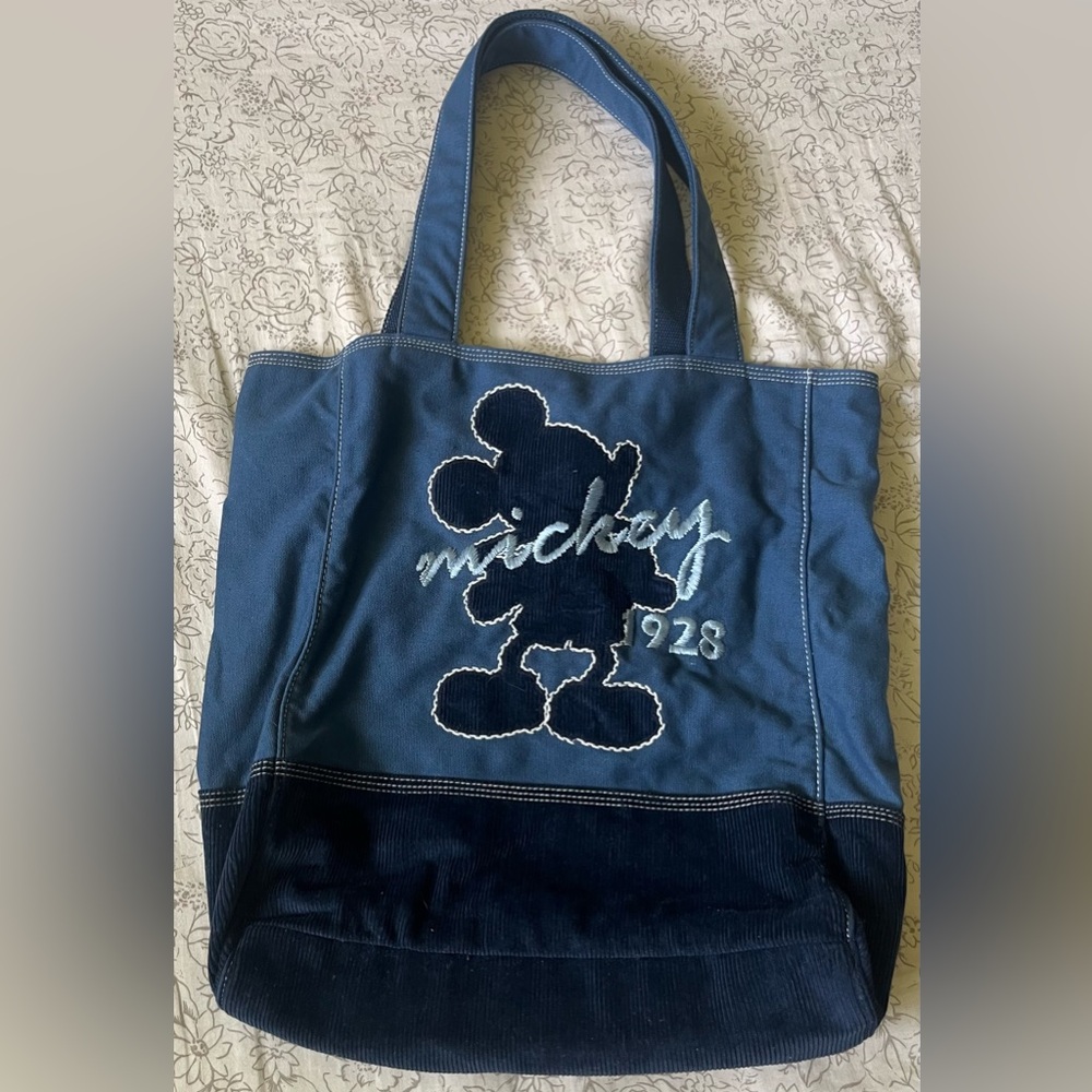 Disney Blue Mickey Mouse Embroidered Tote